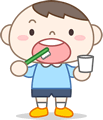 歯磨きをする子供