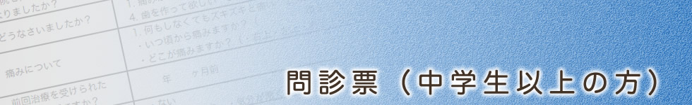 問診票（大人用）